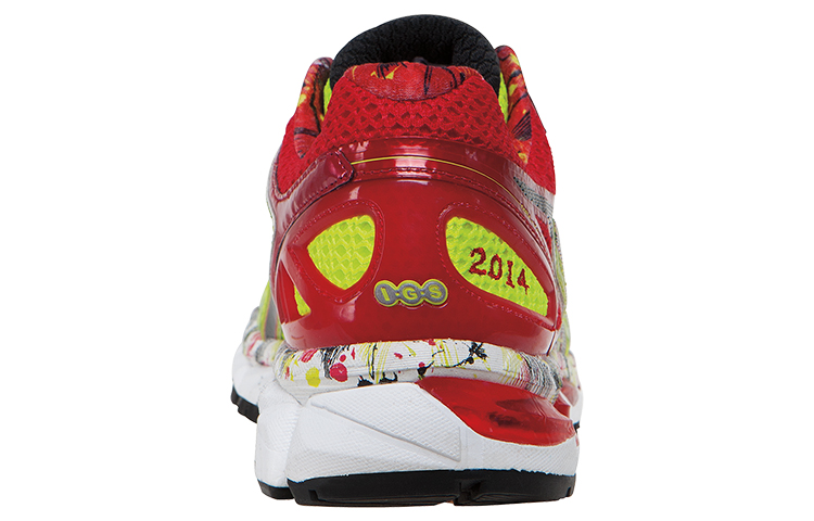 Shop ASICS 亚瑟士 Gel-Kayano 21 '黄红色拼接' T4J1N-0590