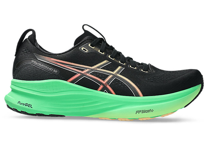 ASICS GEL-KAYANO 32 Running Shoes Black/Vital Green 1011C052-004
