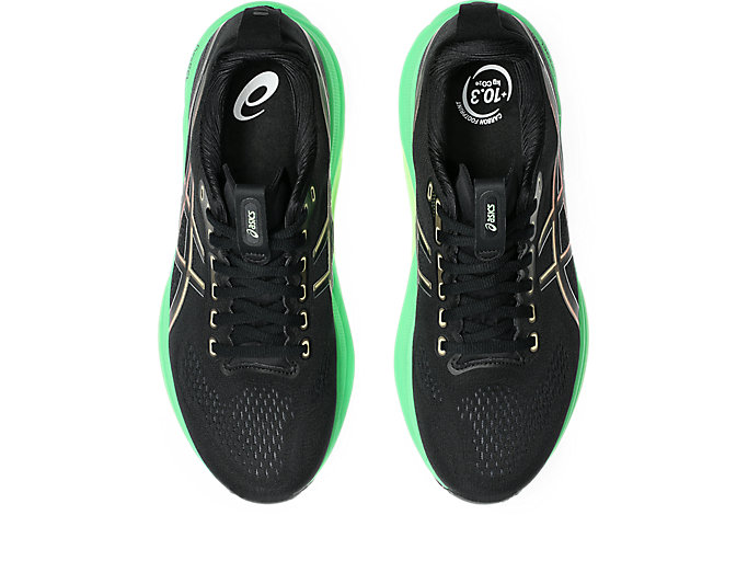 Details for ASICS GEL-KAYANO 32 Kasut Lari Hitam/Hijau Vital 1011C052-004
