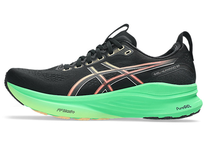 Cheap ASICS GEL-KAYANO 32 Kasut Lari Hitam/Hijau Vital 1011C052-004