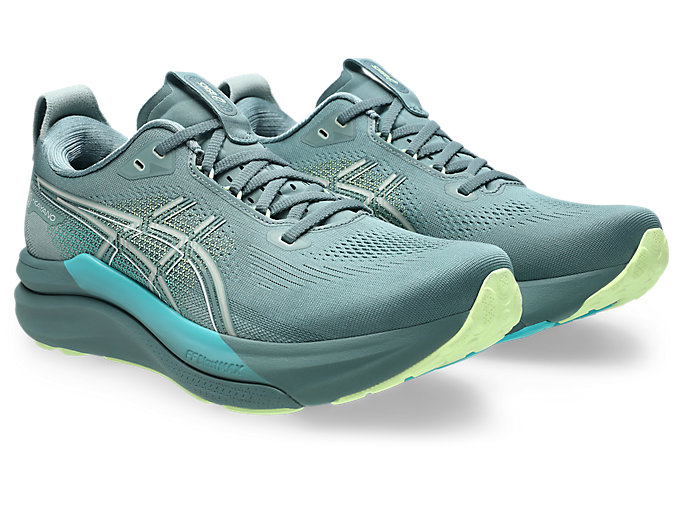 Order ASICS GEL-KAYANO 33 Kasut Lari Teal Malap/Kuning Terang 1011C167-403