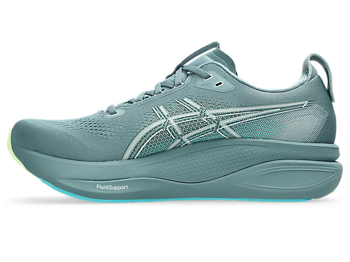 Shop ASICS GEL-KAYANO 33 Kasut Lari Teal Malap/Kuning Terang 1011C167-403