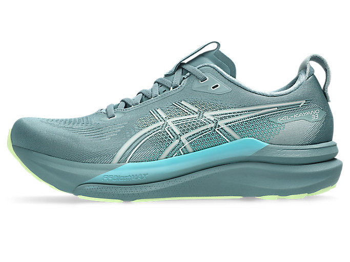 Cheap ASICS GEL-KAYANO 33 Kasut Lari Teal Malap/Kuning Terang 1011C167-403