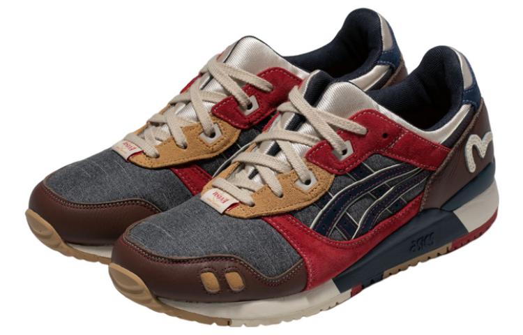 Shop EVISU x Asics Gel-Lyte 3 減震耐磨透氣 低筒 運動休閒鞋 男女同款 紅褐色