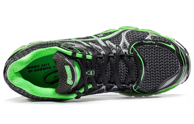 Shop 亚瑟士GEL-Nimbus 16 Lite-Show 黑绿配色 T4B4N-9070