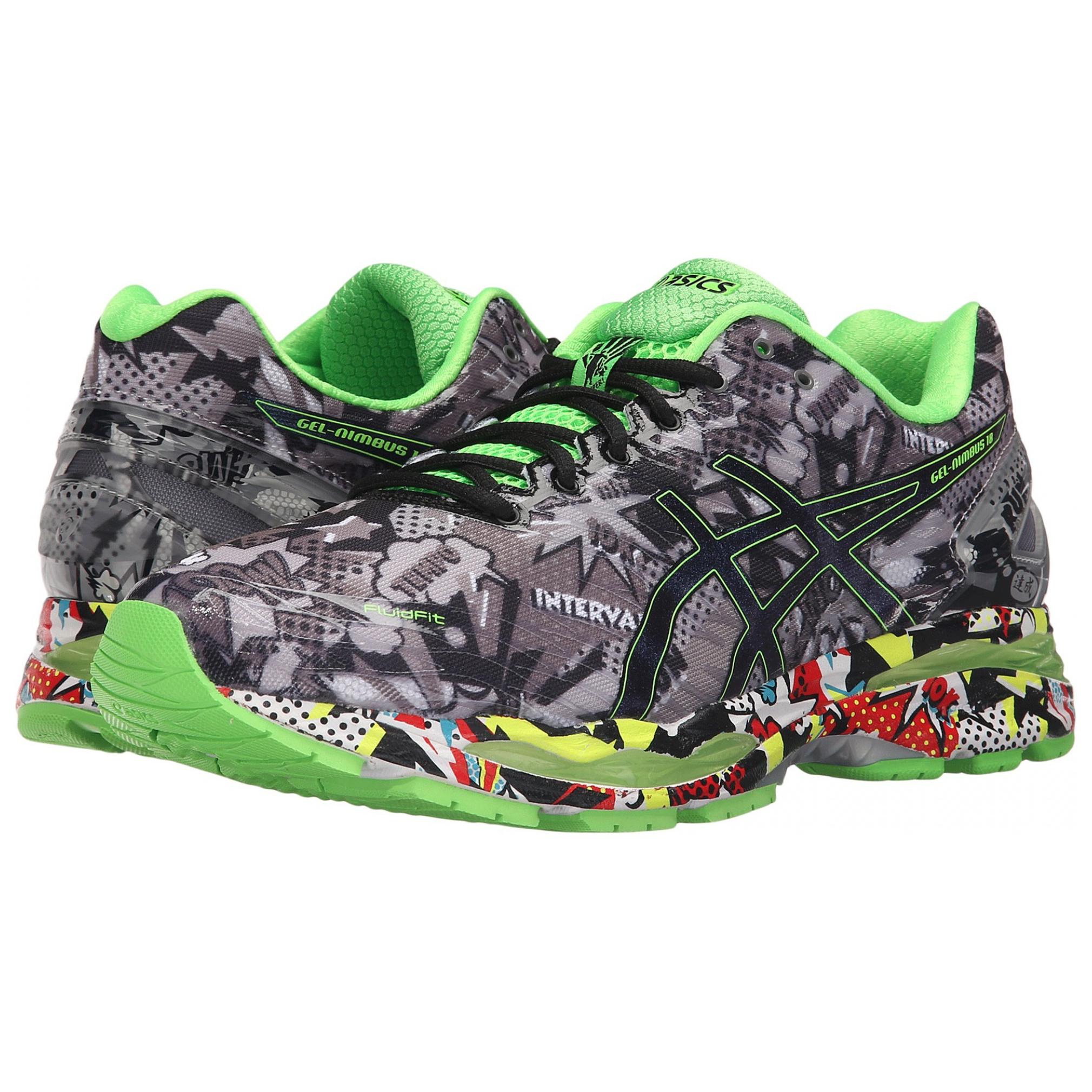 Purchase 亚瑟士Gel-Nimbus 18 灰绿色多色跑鞋 T6K4N-9790