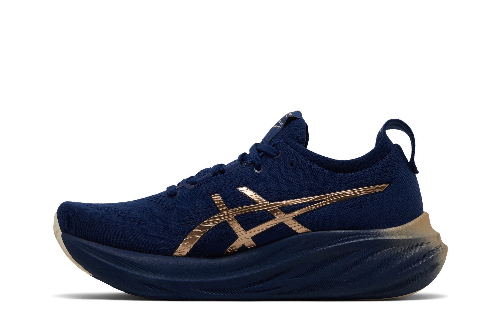 Shop Asics GEL-NIMBUS 26 舒適耐用減震防滑抗衝擊支撐 低筒 休閒跑步鞋 男款 深藍色