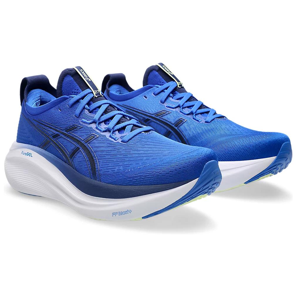 Shop ASICS Gel-Nimbus 27 幻象藍靛藍配色跑鞋 1011B958-401