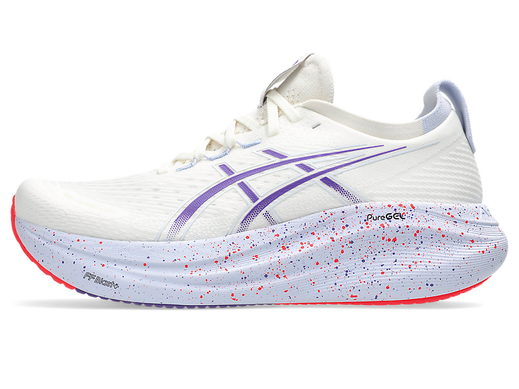 Cheap ASICS GEL-NIMBUS 27 Sepatu Lari Tokyo Cream/Edo Purple 1011C120-500