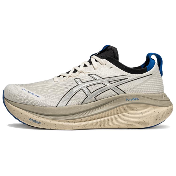 ASICS GEL-Nimbus 27 White/Silver Running Shoes - Lightweight & Breathable. 1011C096-100