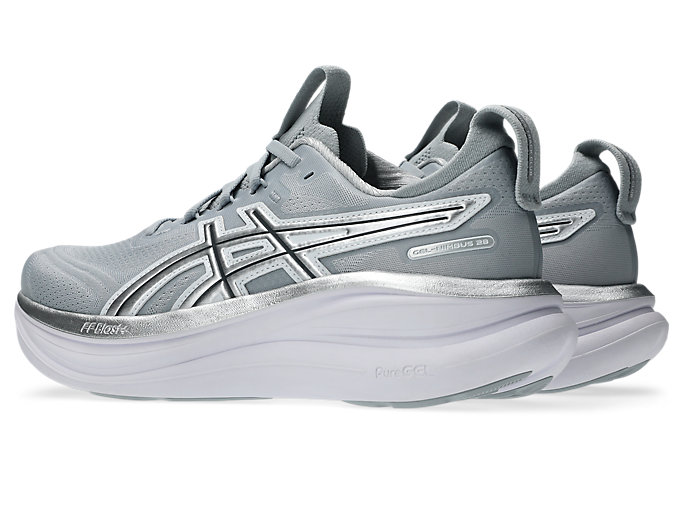 Shop ASICS GEL-NIMBUS 28 ATC 慢跑鞋 灰白配色 1011C222-020