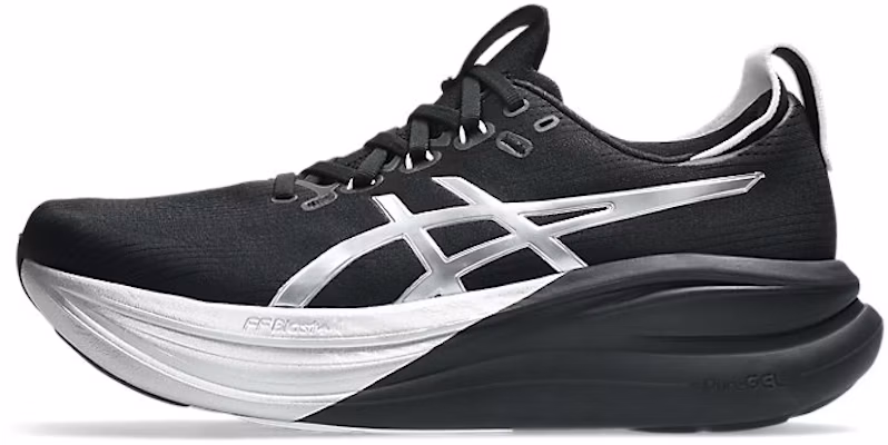 ASICS GEL-NIMBUS 28 白金跑鞋 白金/黑色 1011C214-001 1