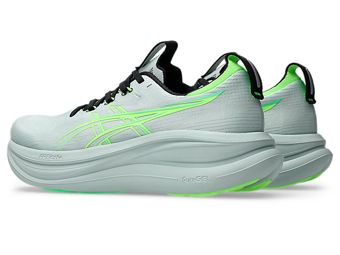Shop ASICS GEL-NIMBUS 28 Running Shoes Cold Moss/Illuminate Green 1011C127-400