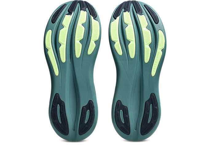 Sizing ASICS GEL-NIMBUS 28 Zapatillas Running Amarillo Iluminado/Verde Azulado 1011C127-750