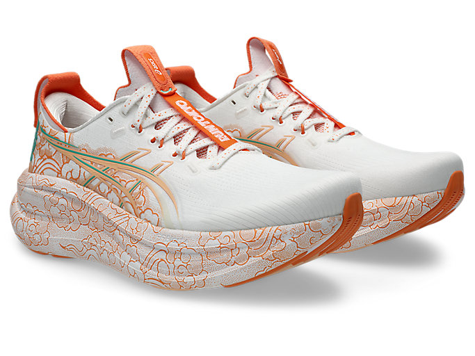 Lookbook ASICS GEL-NIMBUS 28 Tokyo Running Shoes White/Apricot Crush 1013A207-100