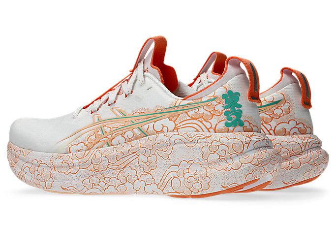 Shop ASICS GEL-NIMBUS 28 Tokyo Running Shoes White/Apricot Crush 1013A207-100