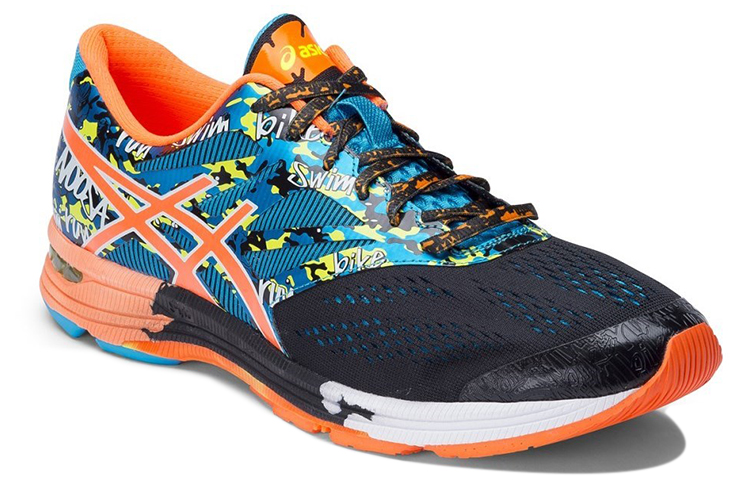 Lookbook ASICS Gel-Noosa Tri 10 ''Schwarz Blau Orange Patchwork''. T530N-9030