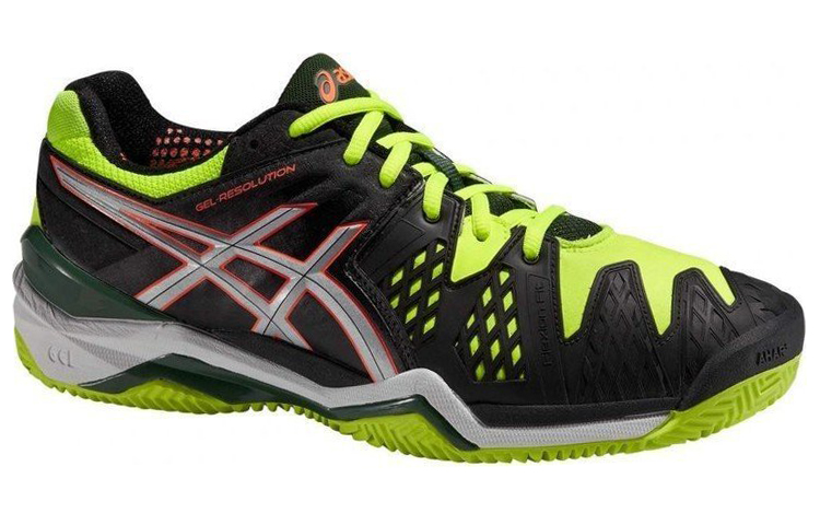 Order ASICS Gel-Resolution 6 '黑色荧光绿'网球鞋 E503Y-9993