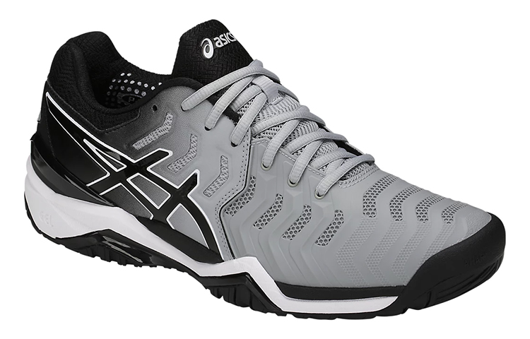 Shop ASICS Gel Resolution 7 'Kasut Lari Bertapak Rendah Hitam Kelabu Tahan Lama Bernafas' E701Y-9690