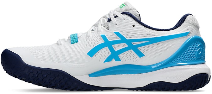 ASICS Gel-Resolution 9 Oc 宽款 '白色数字碧绿' 1041A378-103 Shop ASICS Gel-Resolution 9 Oc 宽款 '白色数字碧绿' 1041A378-103