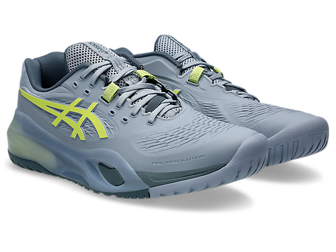 Lookbook ASICS GEL-RESOLUTION X Sepatu Tenis All Court Abu Biru/Pistachio 1041A481-402