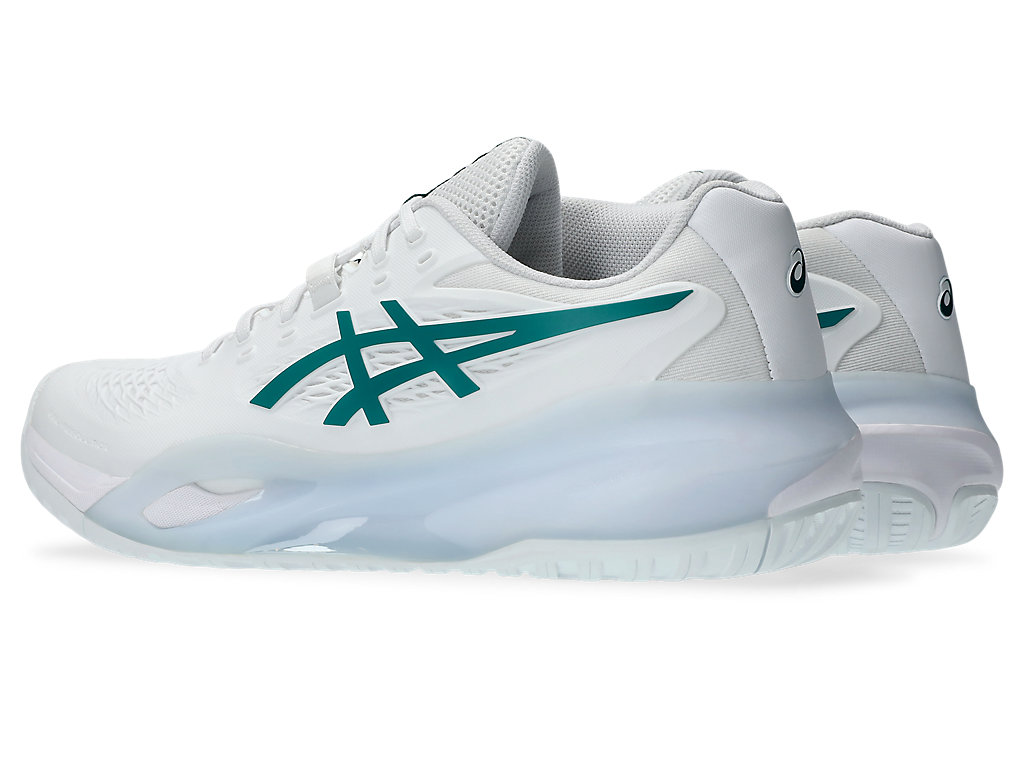 Shop ASICS GEL-RESOLUTION X 全场网球鞋 白色/深绿 1041A481-102