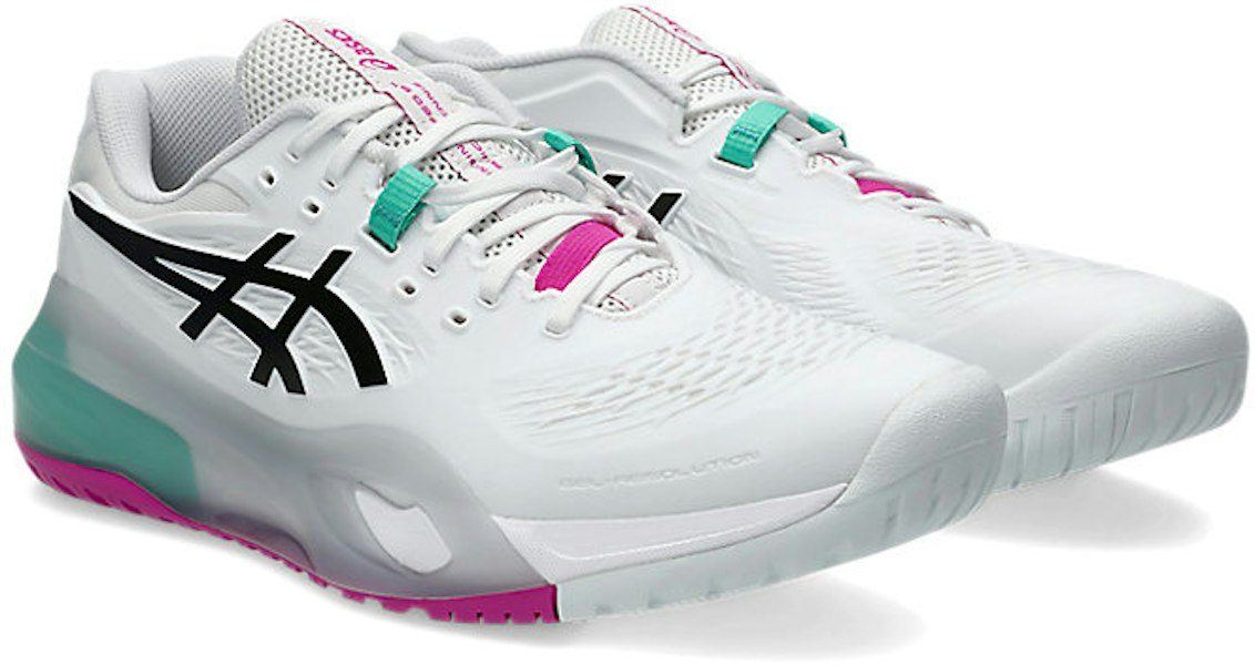 ASICS GEL-RESOLUTION X 宽版全场网球鞋 白色/极光绿色 1041A487-103 Lookbook ASICS GEL-RESOLUTION X 宽版全场网球鞋 白色/极光绿色 1041A487-103