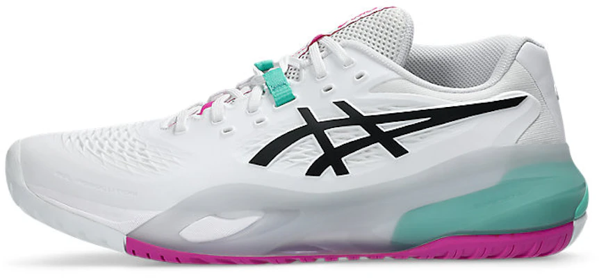 ASICS GEL-RESOLUTION X Wide (All Court) Tennis Shoes White/Aurora Green 1041A487-103 Cheap ASICS GEL-RESOLUTION X Wide (All Court) Tennis Shoes White/Aurora Green 1041A487-103