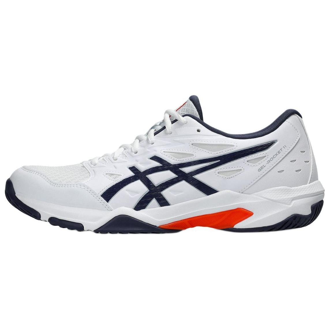 Asics Gel-Rocket 11 White Low-Top Comfortable Fashion Training Shoes. 1071A091-104