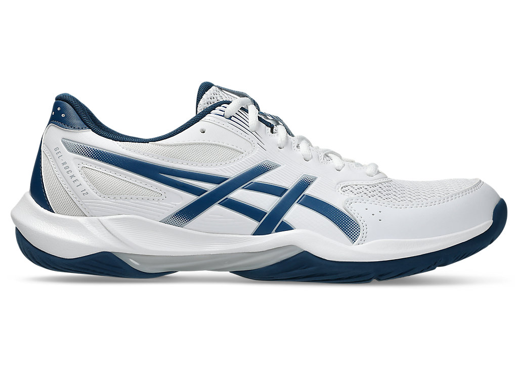 ASICS GEL-ROCKET 12 Indoor Court Shoes White/Mako Blue 1073A080-100