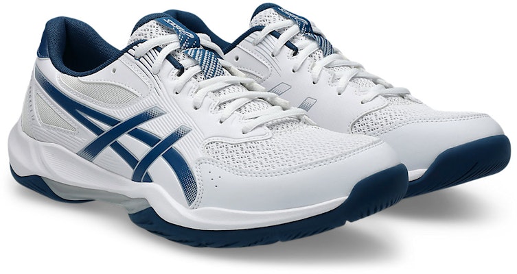 아식스 젤-로켓 12 실내 코트화 화이트/마코 블루 1073A080-100 Order 아식스 젤-로켓 12 실내 코트화 화이트/마코 블루 1073A080-100