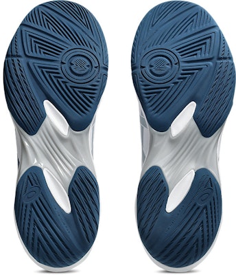 아식스 젤-로켓 12 실내 코트화 화이트/마코 블루 1073A080-100 Sizing 아식스 젤-로켓 12 실내 코트화 화이트/마코 블루 1073A080-100