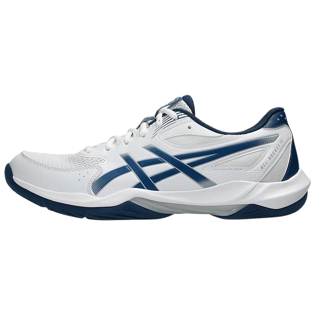 ASICS GEL-ROCKET 12 Low-Top Training Shoes White Blue – Soft & Comfortable 1071A116-100