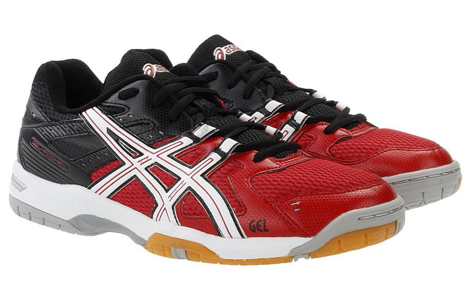 Shop Asics Gel-Rocket 6 輕便透氣休閒運動鞋 紅黑