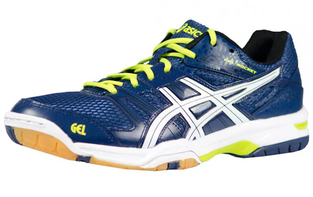 Asics Gel-Rocket 7 舒適防滑運動跑步鞋 藍黃拼色 Lookbook Asics Gel-Rocket 7 舒適防滑運動跑步鞋 藍黃拼色