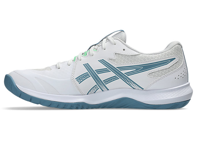 Shop 아식스 젤택틱 13 실내 스포츠화 화이트/사바 블루 1073A079-102
