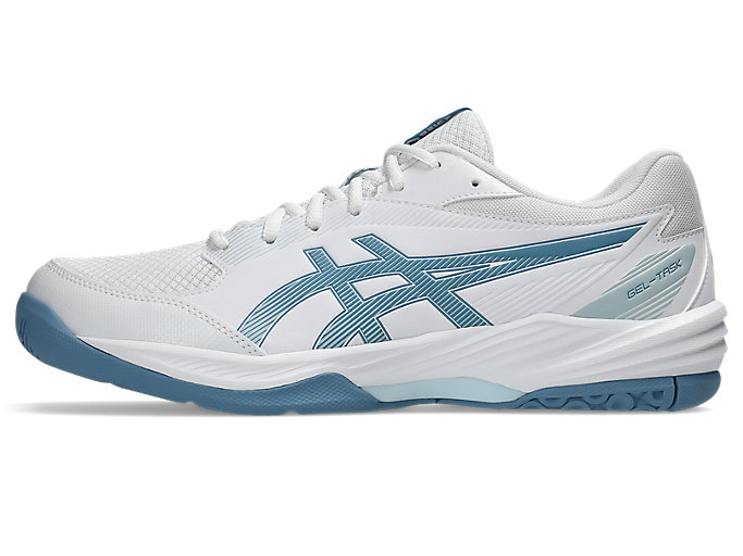 Cheap アシックス GEL-TASK 4 室内コートシューズ ホワイト/サバブルー 1071A103-103