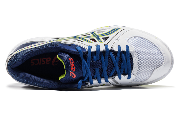 Lookbook アシックス ゲルタスク 白青黄カラーブロック (Ashikksu Gerutasuku ShiroAoKi Karāburokku) B505Y-0142