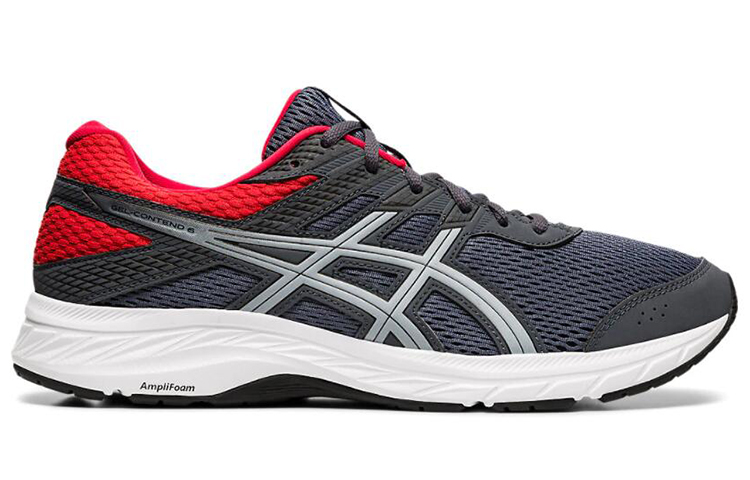 Order ASICS Gel Contend 6 'Carrier Grey Red' Lelaki Wanita Kasut Sukan 1011A667-021