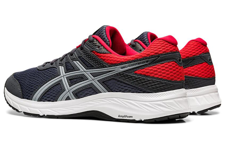 Shop ASICS Gel Contend 6 'Carrier Grey Red' Lelaki Wanita Kasut Sukan 1011A667-021