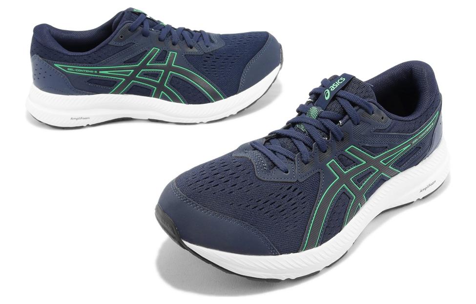 Lookbook ASICS Gel Contend 8 4E Wide 'Midnight New Leaf' Lelaki Kasut Sukan 1011B679-401