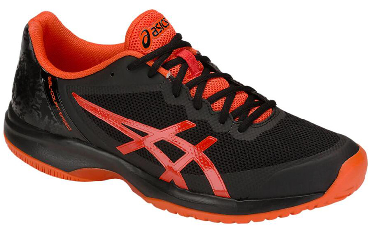 Lookbook ASICS Gel Court Speed ''Nero e Pomodoro Ciliegia'' E800N-011