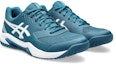 Lookbook ASICS Gel Dedicate 8 'Restful Teal White' dalam warna Teal Putih. 1041A408-400