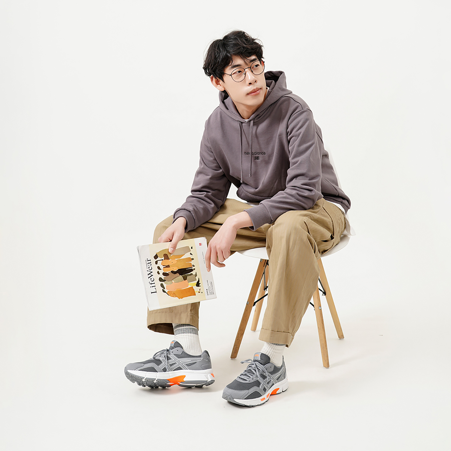 Details for 亞瑟士Gel-Jog Mc輕便透氣低幫運動跑步鞋 灰橘