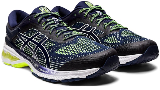 ASICS Gel Kayano 26 'Peacoat Safety Yellow' Lelaki 1011A541-403 Lookbook ASICS Gel Kayano 26 'Peacoat Safety Yellow' Lelaki 1011A541-403