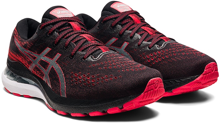 ASICS Gel Kayano 28 4E 宽鞋 '黑色电动红' 1011B191-002 Lookbook ASICS Gel Kayano 28 4E 宽鞋 '黑色电动红' 1011B191-002