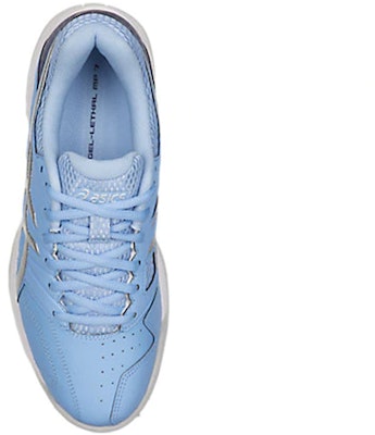 (Women) ASICS Gel-Lethal MP 7 White/Blue P666Y-600 Shop (Women) ASICS Gel-Lethal MP 7 White/Blue P666Y-600