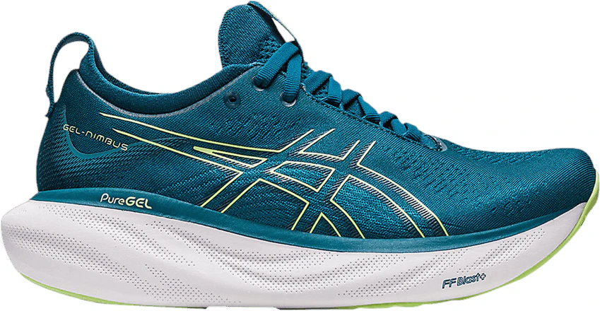 Women ASICS Gel Nimbus 25 Ink Teal Lime Green 1012B356 401