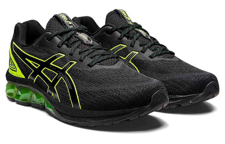 アシックス ゲルクォンタム180 7 「黒/安全イエロー」 1201A631-004を