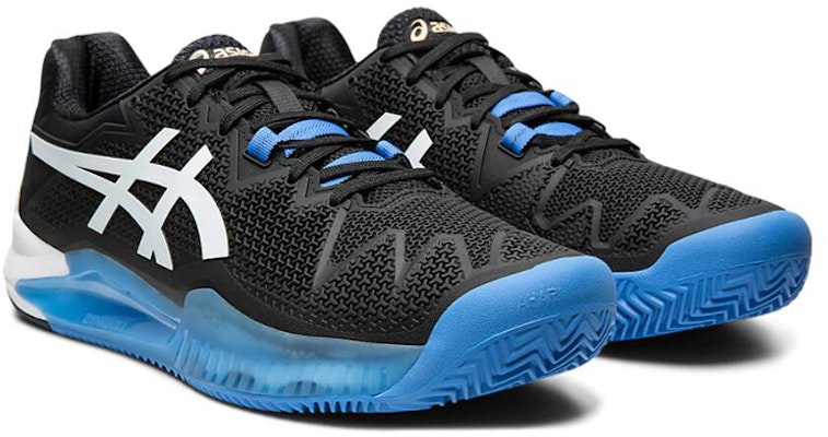ASICS Gel-Resolution 8 Clay Hitam/Putih/Biru 1041A076-001 Lookbook ASICS Gel-Resolution 8 Clay Hitam/Putih/Biru 1041A076-001